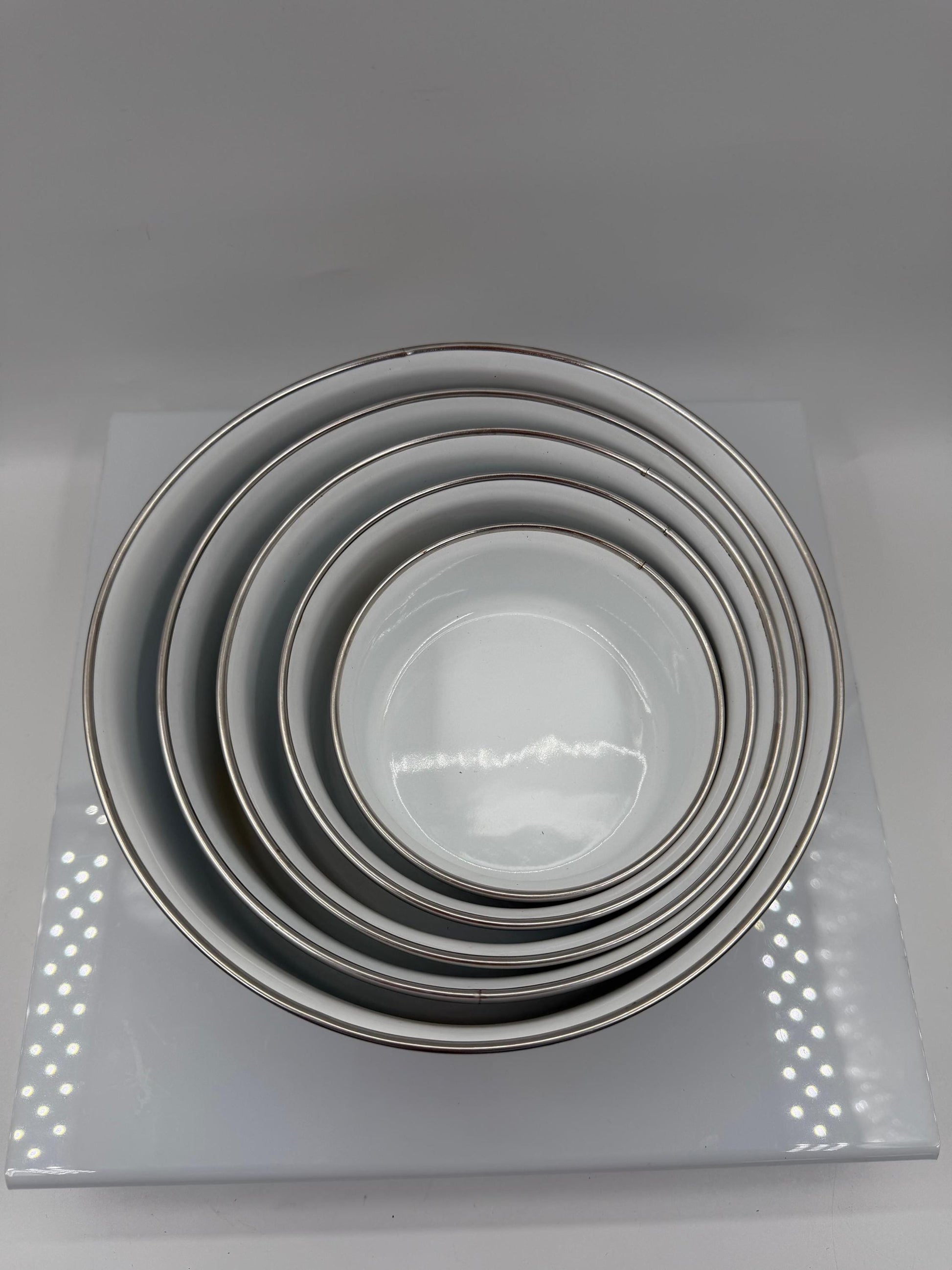 Vintage Schüssel Set von 5 mit Zitronendekor, stapelbar