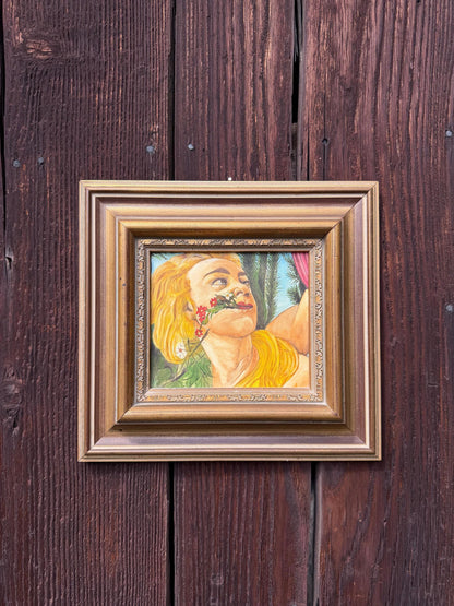 Vintage Ölgemälde nach Botticelli "La Primavera" mit goldfarbenem Barockrahmen