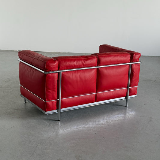 Vintage Sofa LC2 von Le Corbusier, Charlotte Perriand und Pierre Jeanneret für Cassina