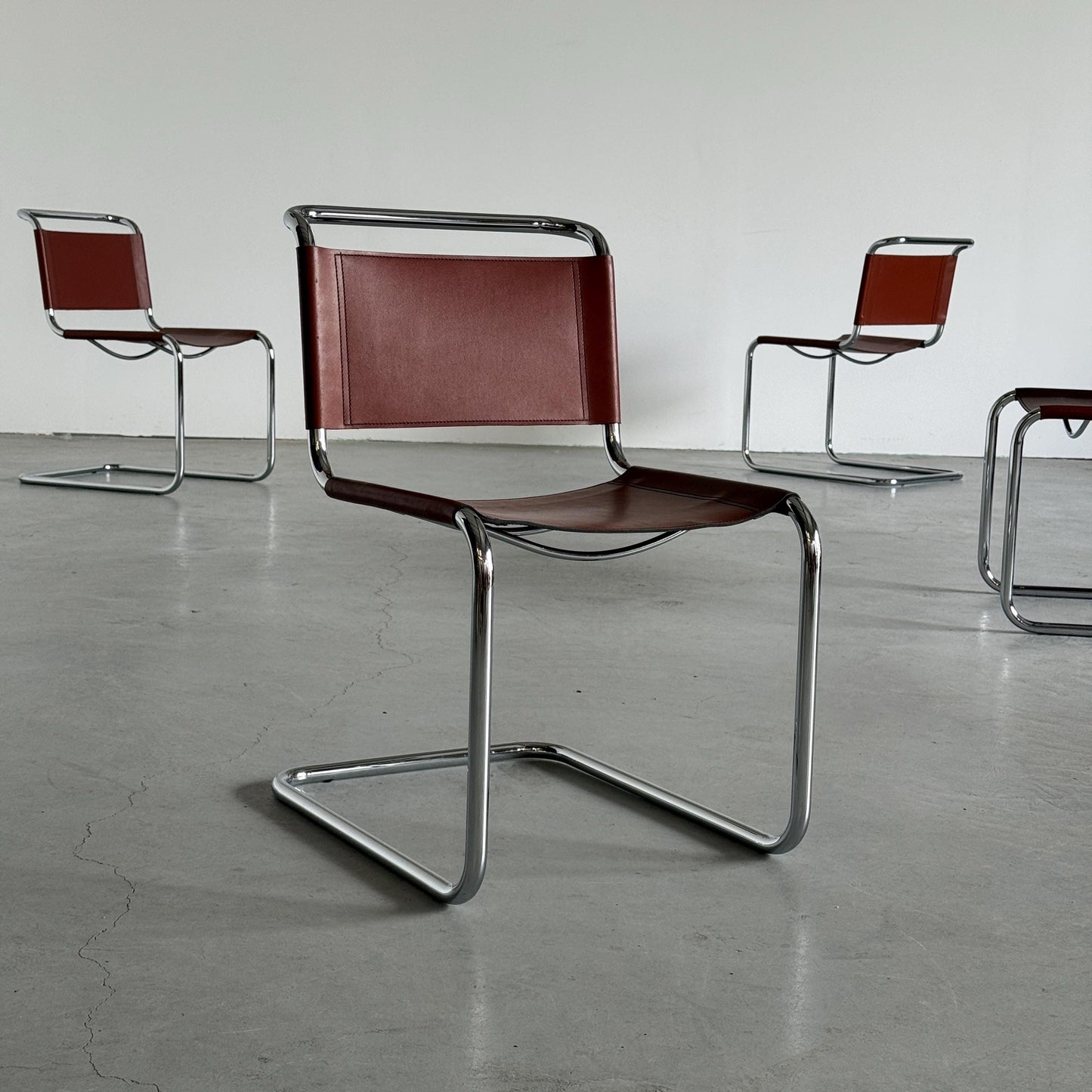 Vintage Freischwinger S33 von Mart Stam für Fasem, Set von 4