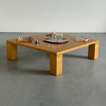 Vintage Couchtisch aus weißem Eichenfurnier, architektonisch