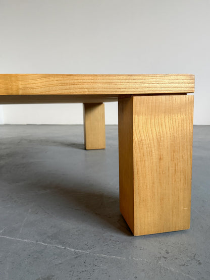 Vintage Couchtisch aus weißem Eichenfurnier, architektonisch