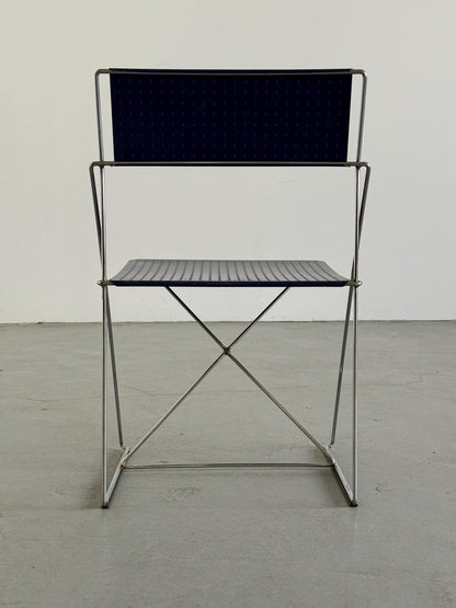 Vintage Stuhl X-Line von Niels Jørgen Haugesen für Magis, blau