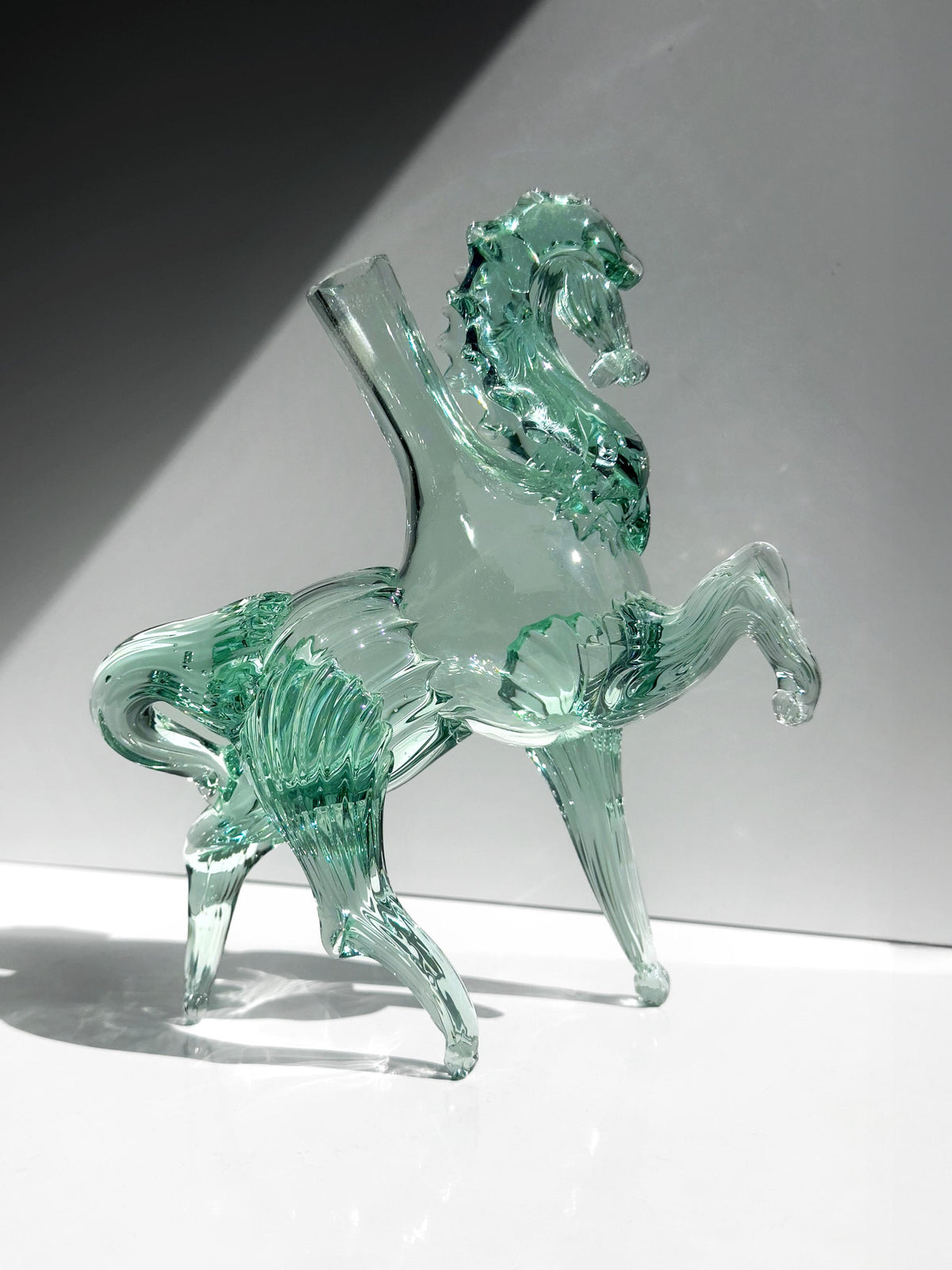 Vintage Murano Vase "Pferd" in Mintgrün