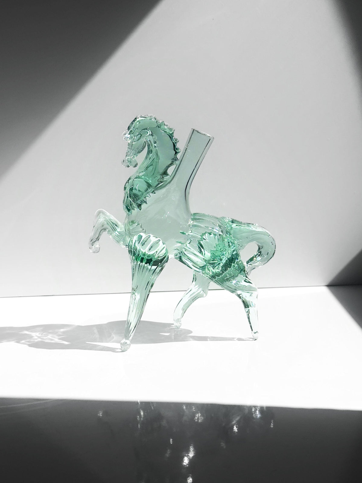 Vintage Murano Vase "Pferd" in Mintgrün