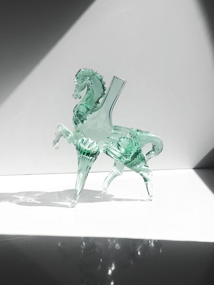 Vintage Murano Vase "Pferd" in Mintgrün