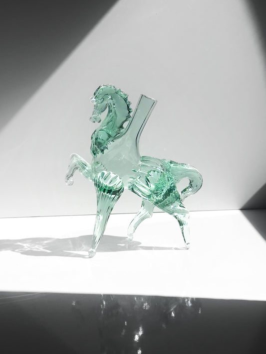 Vintage Murano Vase "Pferd" in Mintgrün