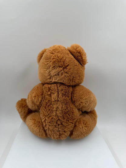 Vintage Steiff Teddybär in Goldbraun mit "Knopf im Ohr" und gelbem Fähnchen