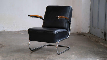 Vintage Sessel "S 411" von Thonet in Schwarz