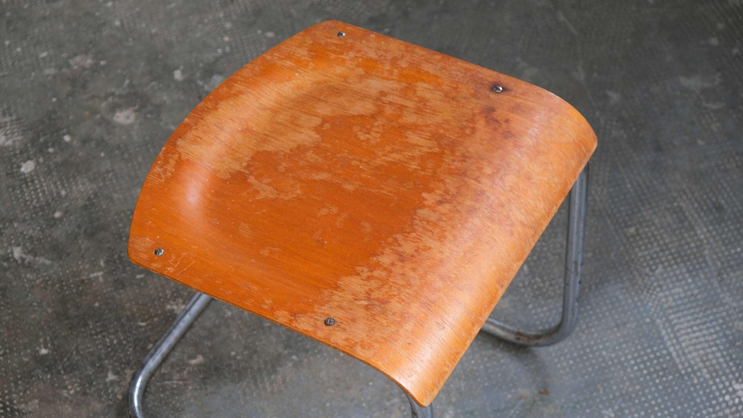 Vintage Bauhaus Hocker von Mart Stam in Hellbraun