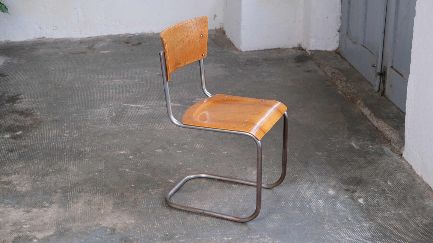Vintage Freischwinger "S 43" nach Mart Stam in Hellbraun