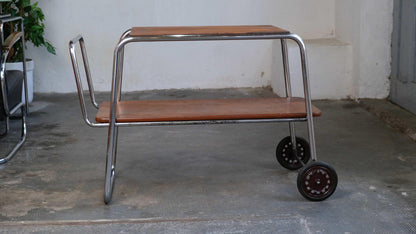 Vintage Servierwagen Bauhaus Stahlrohr