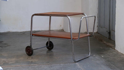 Vintage Servierwagen Bauhaus Stahlrohr