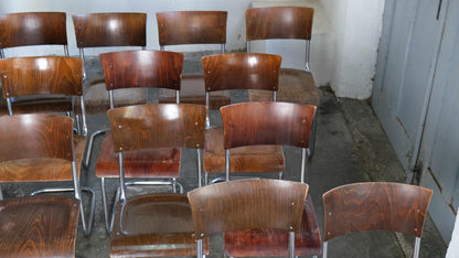 Vintage Bauhaus Freischwinger in dunkelbraun
