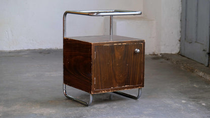 Vintage Bauhaus Nachtschrank mit Holzmalerei