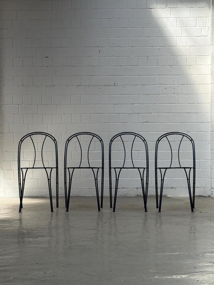 Set von 4 Vintage Stuhl "Pajala" von IKEA in Marineblau