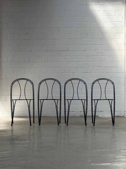 Set von 4 Vintage Stuhl "Pajala" von IKEA in Marineblau