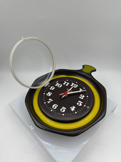 Vintage Wanduhr Chrom Orange Space Age 70er Jahre