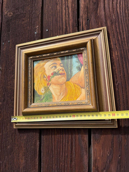Vintage Ölgemälde nach Botticelli "La Primavera" mit goldfarbenem Barockrahmen