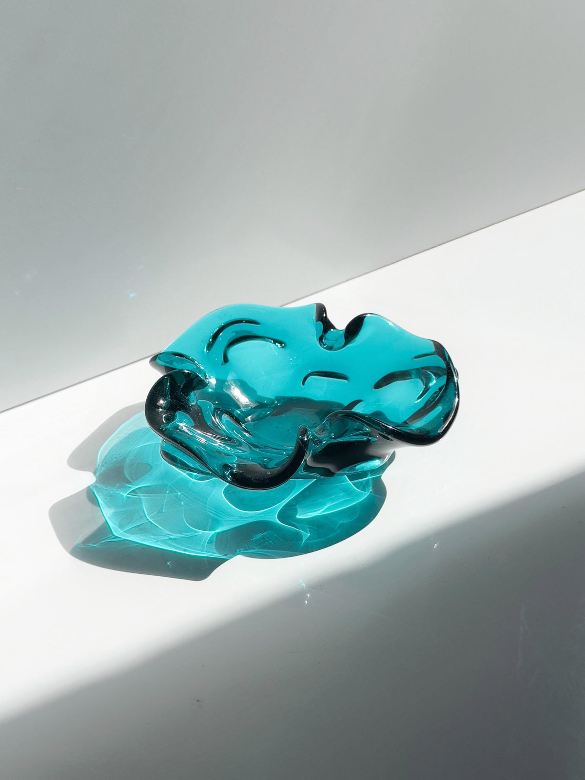 Vintage Murano Glas-Aschenbecher in Türkisgrün, Italien 1960er