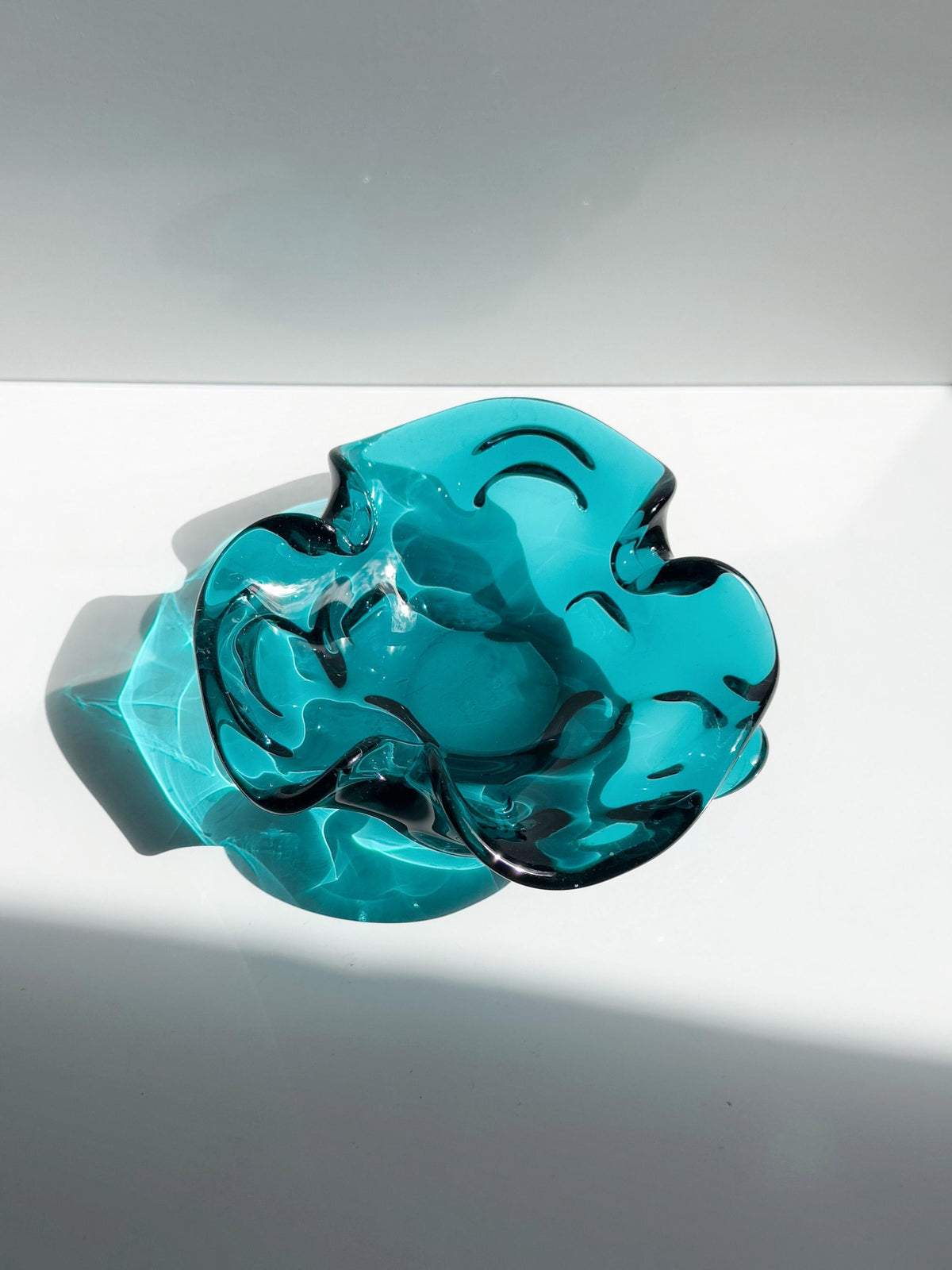 Vintage Murano Glas-Aschenbecher in Türkisgrün, Italien 1960er