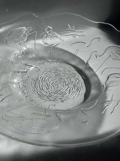 Vintage Glasschale "Flamingo" von Walther Glas
