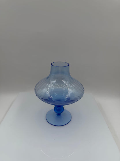 Vintage Glasvase von Lausitzer Glas, hellblau, mundgeblasen, Art Déco Stil, 1960er