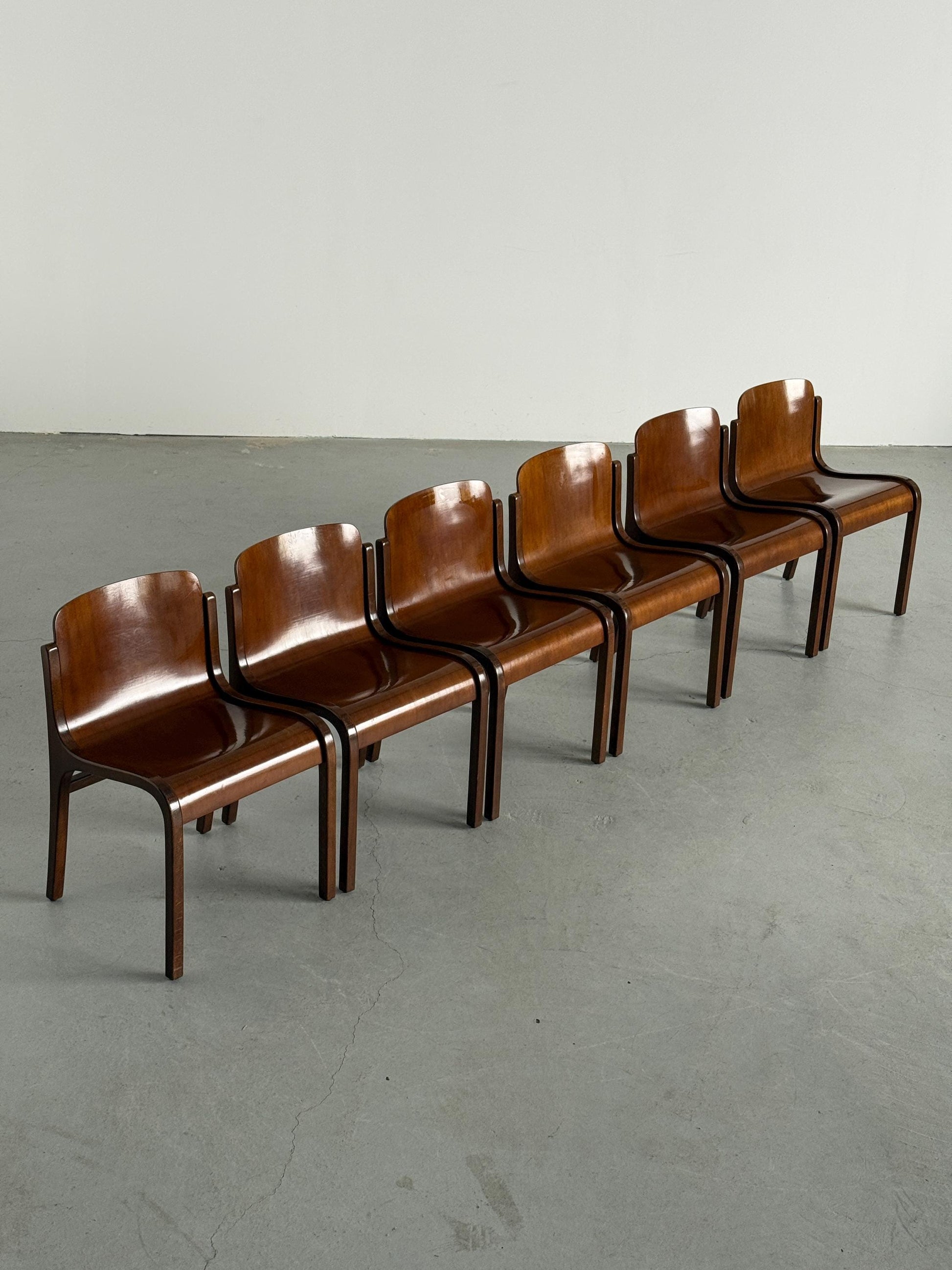 Set von 6 Vintage Stuhl Mito von Carlo Bartoli für Tisettanta