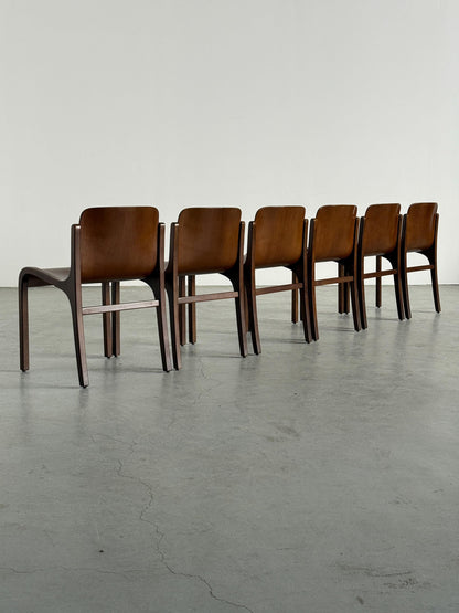 Set von 6 Vintage Stuhl Mito von Carlo Bartoli für Tisettanta