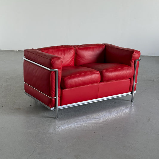 Vintage Sofa LC2 von Le Corbusier, Charlotte Perriand und Pierre Jeanneret für Cassina