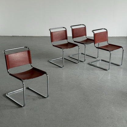 Vintage Freischwinger S33 von Mart Stam für Fasem, Set von 4