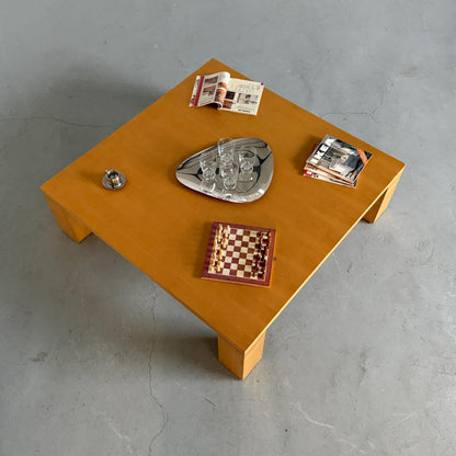 Vintage Couchtisch aus weißem Eichenfurnier, architektonisch