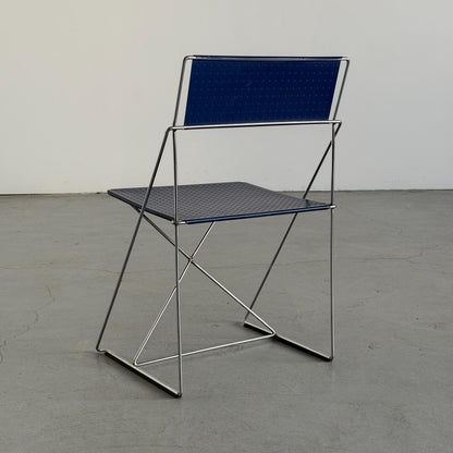 Vintage Stuhl X-Line von Niels Jørgen Haugesen für Magis, blau