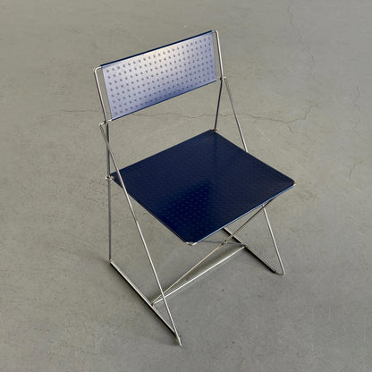 Vintage Stuhl X-Line von Niels Jørgen Haugesen für Magis, blau