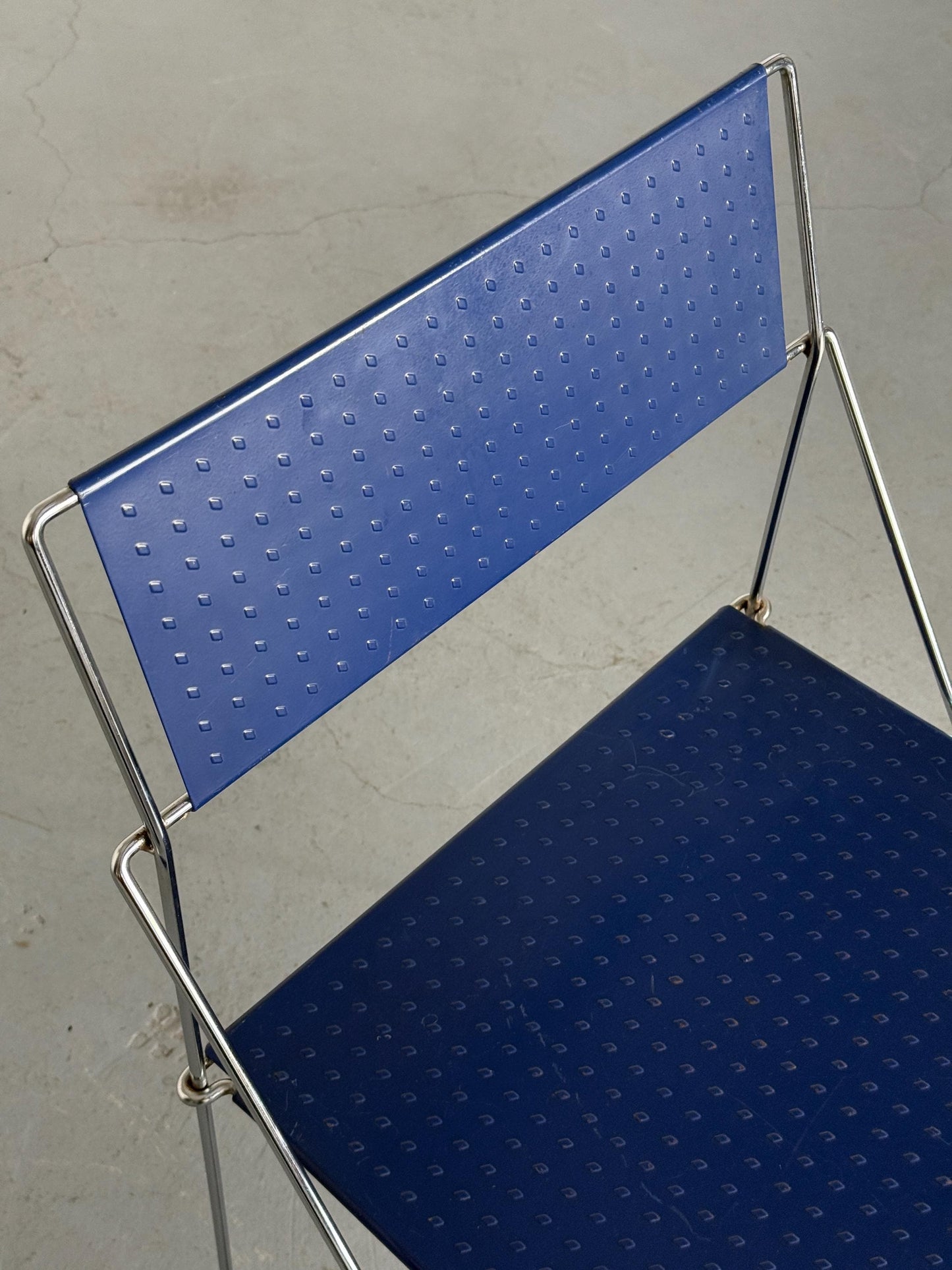 Vintage Stuhl X-Line von Niels Jørgen Haugesen für Magis, blau