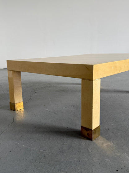 Vintage Couchtisch Frankreich mit Messingdetails