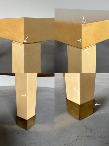 Vintage Couchtisch Frankreich mit Messingdetails