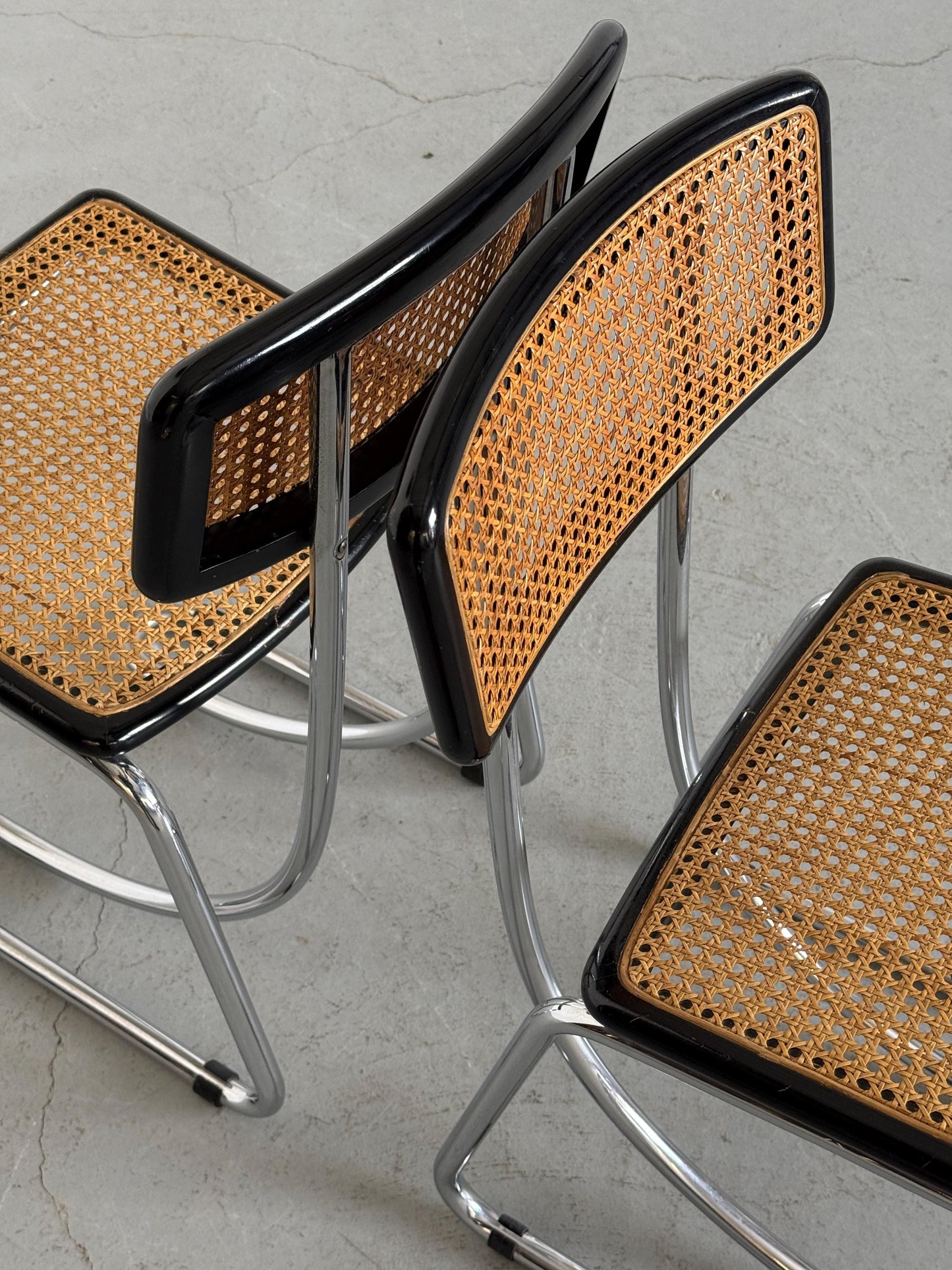 Set von 2 Vintage Freischwinger Essstuhl im Stil von Marcel Breuer für Italien