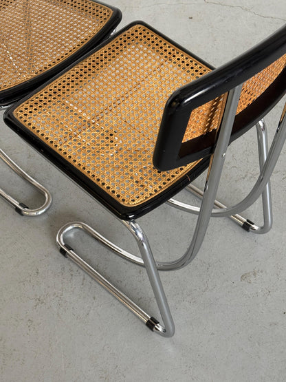 Set von 2 Vintage Freischwinger Essstuhl im Stil von Marcel Breuer für Italien