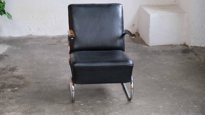 Vintage Sessel "S 411" von Thonet in Schwarz