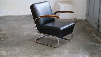 Vintage Sessel "S 411" von Thonet in Schwarz