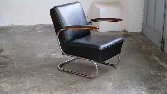 Vintage Sessel "S 411" von Thonet in Schwarz