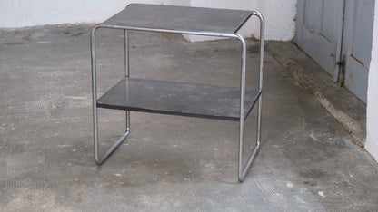 Vintage Bauhaus Regal mit verchromtem Stahlrohrgestell