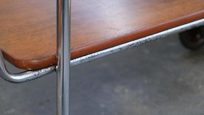 Vintage Servierwagen Bauhaus Stahlrohr