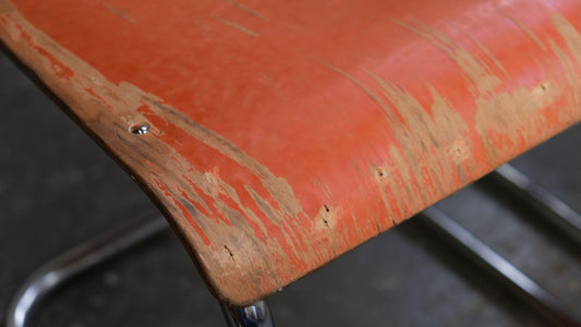 Vintage Freischwinger von Vichr in Orange
