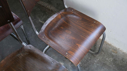 Vintage Bauhaus Freischwinger in dunkelbraun