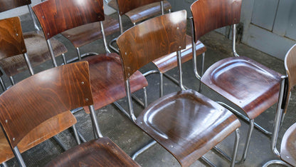 Vintage Bauhaus Freischwinger in dunkelbraun