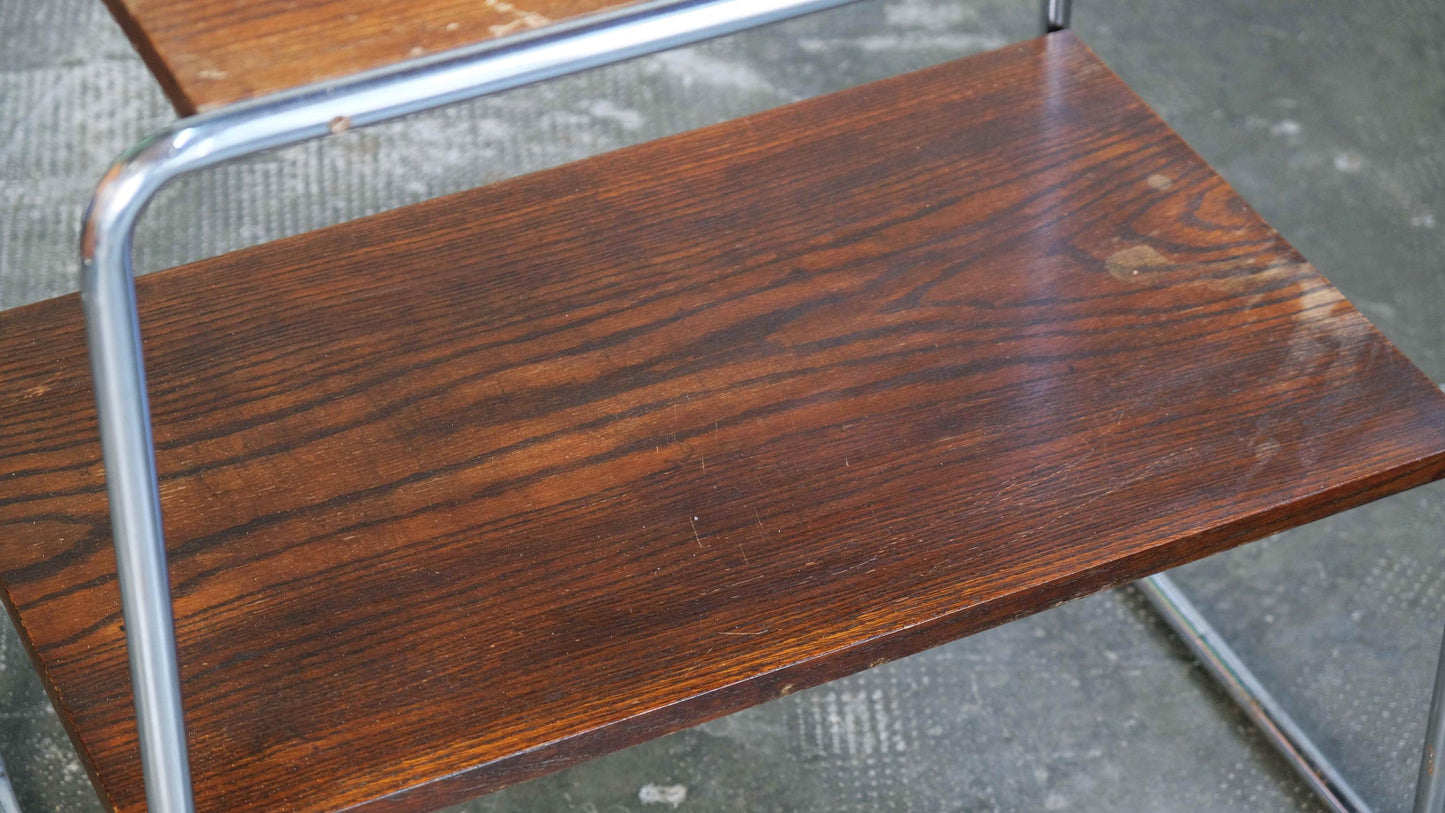 Vintage Regal mit verchromtem Stahlrohrgestell