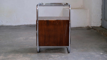 Vintage Bauhaus Nachtschrank mit Holzmalerei