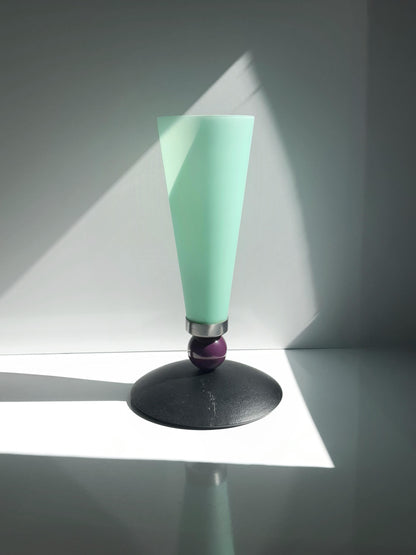 Vintage Tischlampe Casablanca Glas Mintgrün Postmodern 80er